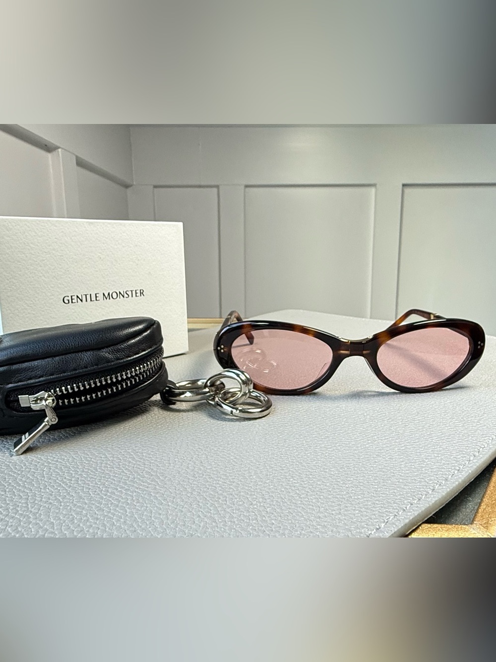 Tortoiseshell Sunglasses with Pink Lenses - Designer Style